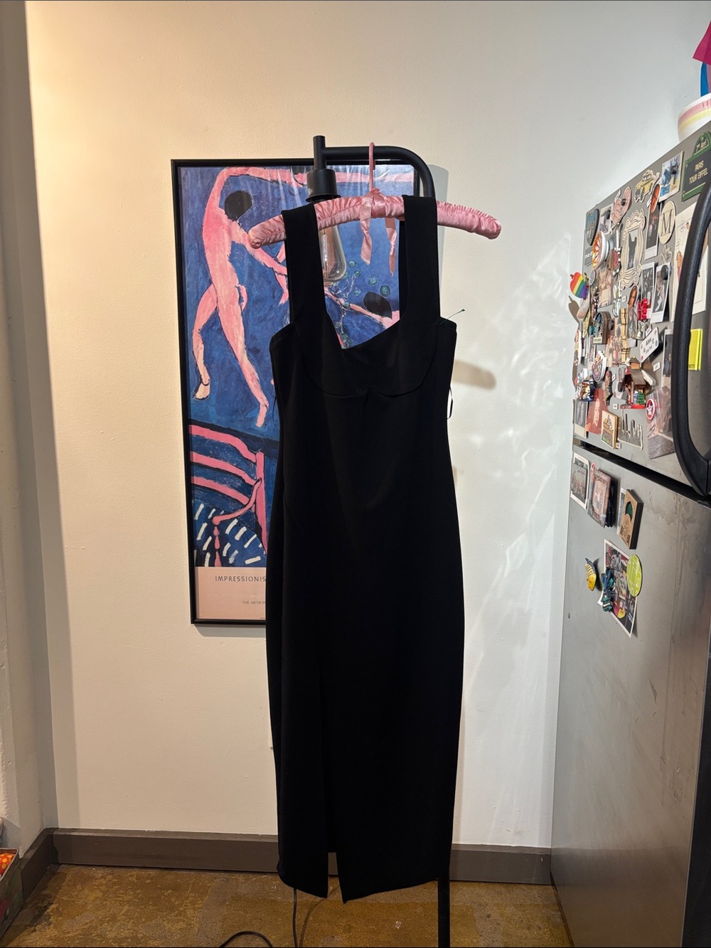 Hello Molly Black Midi Dress with Wide Straps